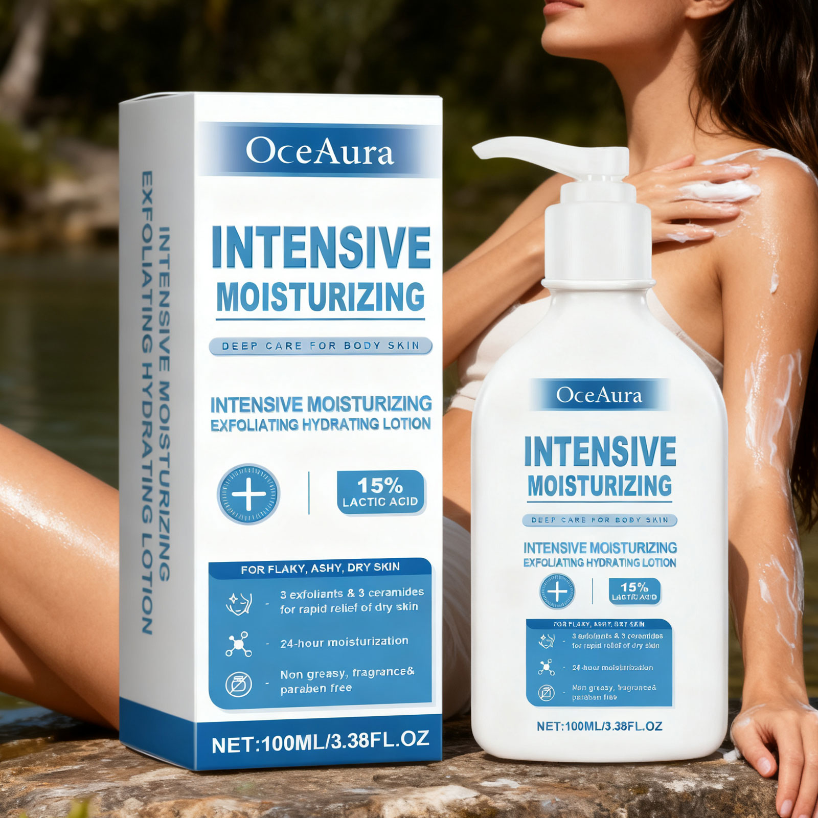Lactic Acid Toner - OceAura Intensive Healing Body Lotion for